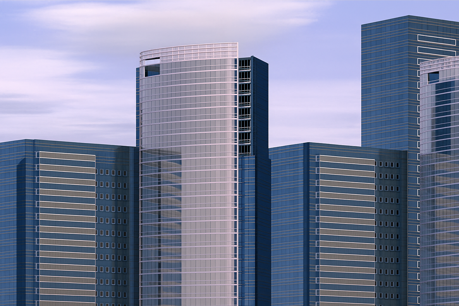 현대적 빌딩 전경 이미지